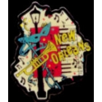 CITY OF NEW ORLEANS, LOUISIANA PIN MARDI GRAS HAT LAPEL PINS